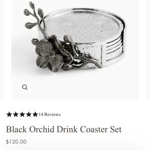Michael Aram Black Orchid Drink Coaster Set.
